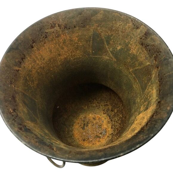 Large French Metal Urn, Rustic Planter with Handles - Picture 3 of 5